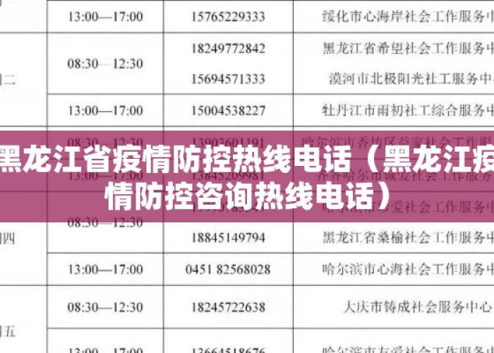 黑龙江省疫情防控小组电话,一条热线,千万家庭的安心线 黑龙江省疫情防控小组电话,一条热线,千万家庭的安心线
